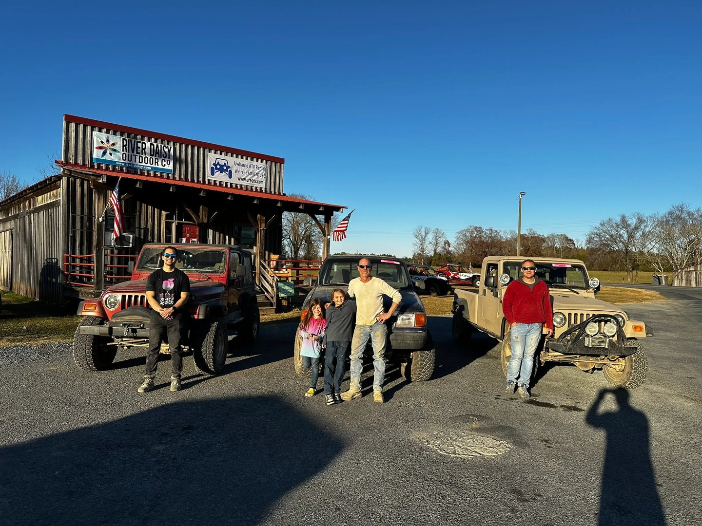 Group of Jeeps at community meetup event